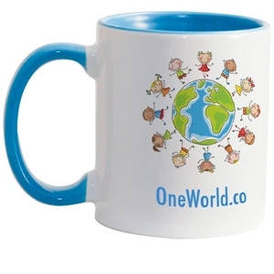 Light Blue - Match Full-color, Full-wrap Decoration To This 11 Oz Colored Inside And Handle Mug!