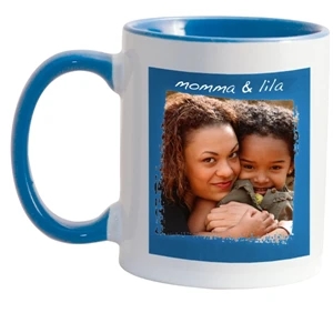 Cambridge Blue - Match Full-color, Full-wrap Decoration To This 11 Oz Colored Inside And Handle Mug!