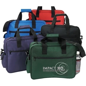 Classic Portfolio With Zippered Main Compartment, Zippered Front Pocket, And More
