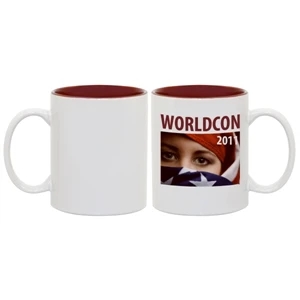 Maroon - This Two-tone Accented Mug Enhances Full-color Sublimation Decoration Beautifully!