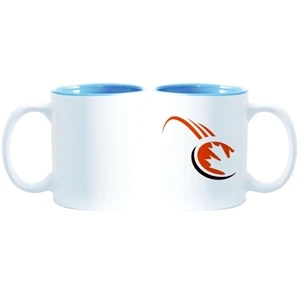 Light Blue - This Two-tone Accented Mug Enhances Full-color Sublimation Decoration Beautifully!