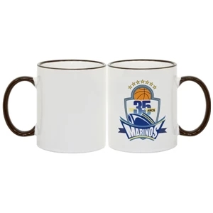 Black - Match Images And Themes To This Sublimation Rim And Handle Colored Ceramic Mug!