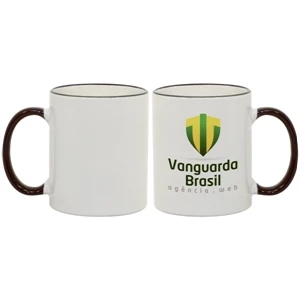 Blue - Match Images And Themes To This Sublimation Rim And Handle Colored Ceramic Mug!