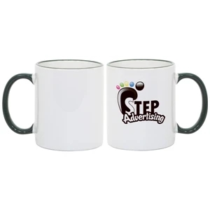 Green - Match Images And Themes To This Sublimation Rim And Handle Colored Ceramic Mug!