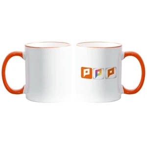 Orange - Match Images And Themes To This Sublimation Rim And Handle Colored Ceramic Mug!