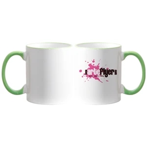 Light Green - Match Images And Themes To This Sublimation Rim And Handle Colored Ceramic Mug!