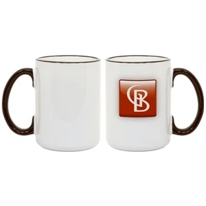 Black - Accent Your Full-color Image Or Logo With This 15 Oz. Colored Photo Mug!