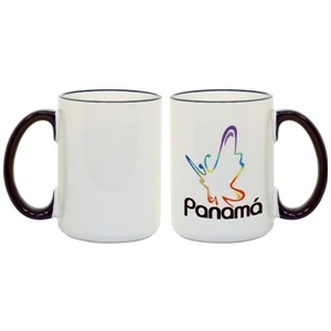 Blue - Accent Your Full-color Image Or Logo With This 15 Oz. Colored Photo Mug!