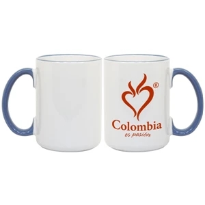 Cambridge Blue - Accent Your Full-color Image Or Logo With This 15 Oz. Colored Photo Mug!