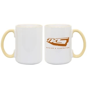 Yellow - Accent Your Full-color Image Or Logo With This 15 Oz. Colored Photo Mug!