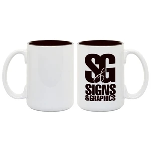 Black - Enhance Your Imprinted Images And Logos With This 15 Oz Colored Photo Mug!