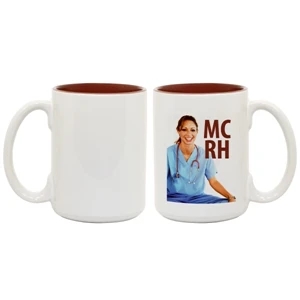Maroon - Enhance Your Imprinted Images And Logos With This 15 Oz Colored Photo Mug!