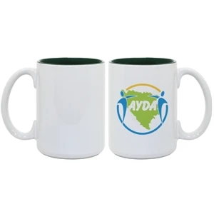 Green - Enhance Your Imprinted Images And Logos With This 15 Oz Colored Photo Mug!