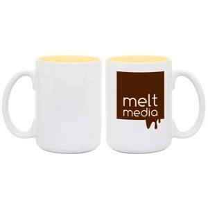 Yellow - Enhance Your Imprinted Images And Logos With This 15 Oz Colored Photo Mug!