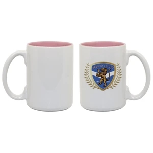 Pink - Enhance Your Imprinted Images And Logos With This 15 Oz Colored Photo Mug!
