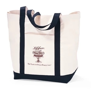 Black - Boat Bag With Front Pocket And Oversized Main Compartment With Snap Closure