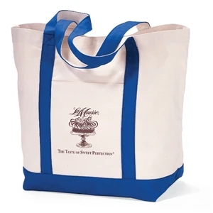 Royal Blue - Boat Bag With Front Pocket And Oversized Main Compartment With Snap Closure