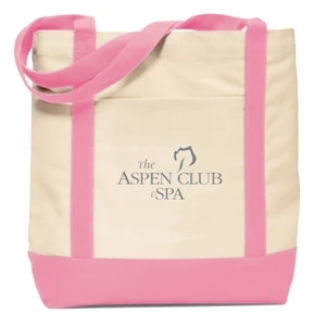 Pink - Boat Bag With Front Pocket And 22" Double Stitched Shoulder Straps