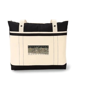 Windjammer - Black - Tote Bag With Colorful Nautical Design And 28" Shoulder Straps