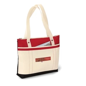 Windjammer - Red - Tote Bag With Colorful Nautical Design And 28" Shoulder Straps