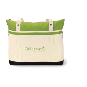 Windjammer - Apple Green - Tote Bag With Colorful Nautical Design And 28" Shoulder Straps