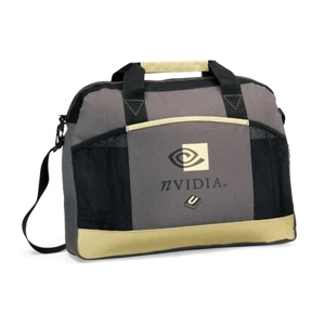 Essential - Kiwi Green - Business Portfolio With Front Mesh Pocket And Adjustable Shoulder Strap