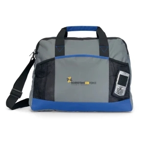 Essential - Royal Blue - Business Portfolio With Front Mesh Pocket And Adjustable Shoulder Strap