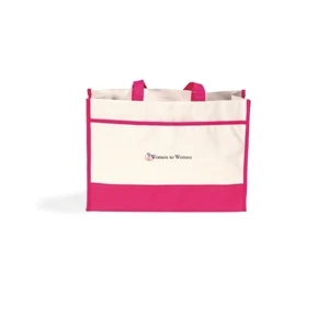 Contemporary - Deep Pink - Tote Bag With Large Main Compartment With Snap Closure