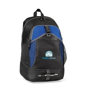 Escapade - Royal Blue - Backpack With Zippered Pocket With Organizer And Side Mesh Pocket
