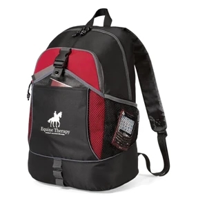 Escapade - Red - Backpack With Zippered Pocket With Organizer And Side Mesh Pocket