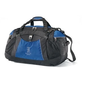 Vertex (tm) - Royal Blue - Sport Duffel Bag With Front Mesh Pockets And Adjustable Shoulder Strap