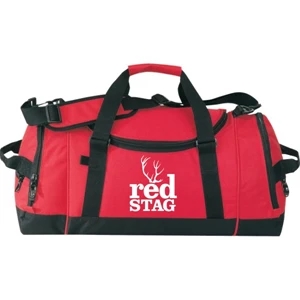 Sport Duffel Bag With Double Zippered Main Compartment With Side Pocket