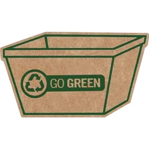 Brown Corrugated Cardboard Recycle Bin Shaped Magnet With Full Magnetic Backing