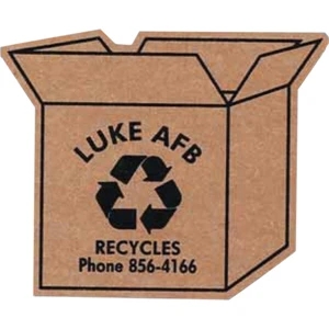 Brown Corrugated Cardboard Open Box Shaped Magnet With Full Magnetic Backing