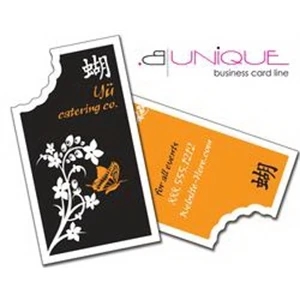 B. Unique - Rectangle With Torn Edge - Extra-thick Uv-coated (1s) Paper Business Card - Shape (3.5 X 2 )