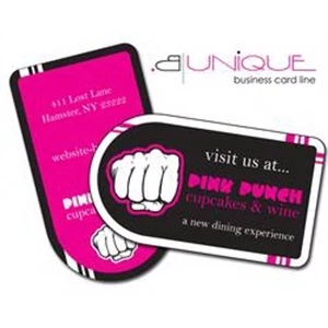 B. Unique - 1 Rounded Side, 1 Squared Side - Extra-thick Uv-coated (1s) Paper Business Card - Shape (3.5 X 2 )