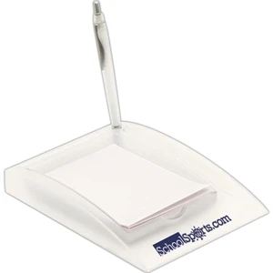 Clear - Desktop Memo Pad With Pen. Closeout Price! Available While Supplies Last!