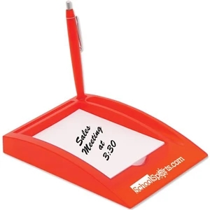 Red - Desktop Memo Pad With Pen. Closeout Price! Available While Supplies Last!