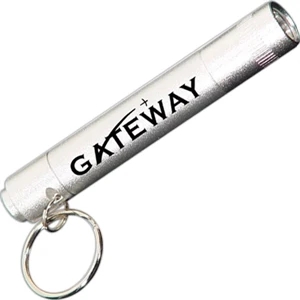 Silver - Metallic Mini Flashlight Keychain. Closeout Price! Available While Supplies Last!