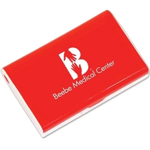 Red - Six Slot Rectangular Pill Box. Closeout Price! Available While Supplies Last!