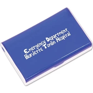 Blue - Six Slot Rectangular Pill Box. Closeout Price! Available While Supplies Last!