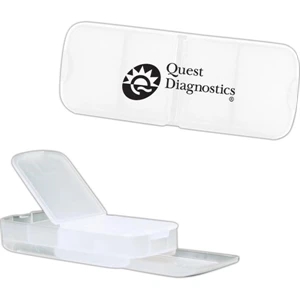 Clear - Four Slot Rectangular Pill Box. Closeout Price! Available While Supplies Last!