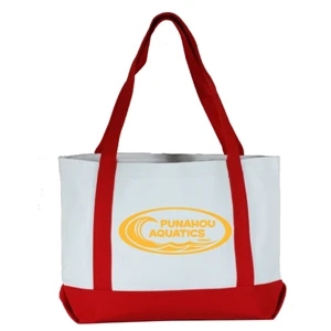 Two-tone Canvas Tote Made Of 12 Oz. Cotton Canvas With 22" Top Handles With Gusset