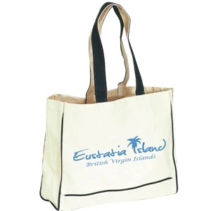 Two Tone Cruise Tote. Main Compartment With Zippered Pocket. 27" Handle