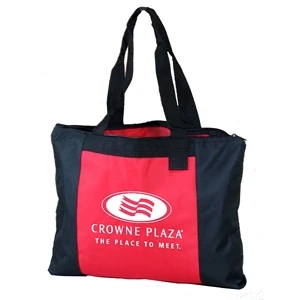 600d Polyester Ote Bag With Vinyl Backing, Top Zipper Closure And 28" Handles