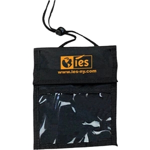 Badge Holder, With Clear Front Pocket, Velcro Pocket, Open Pocket, And Pen Logs