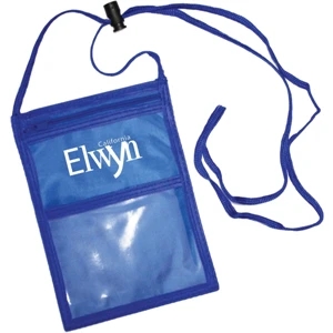 Nylon Badge Holder, With Zipper Pocket, Clear Front Pocket, Rear Slip Pocket