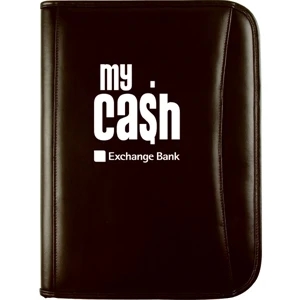 Padfolio Interior Organizer With Dual Calculator, Id Window,made Of Simulated Leather