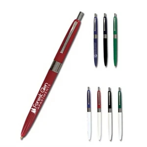 Usa Made - 5 Working Days - Retractable Ballpoint Pen With Chrome Trim. Budget Saving Refillable