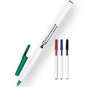 Stick Pen Usa Made - 7 Working Days - Basic Cap-off Stick Pen With Black Tungsten Carbide Medium Ballpoint